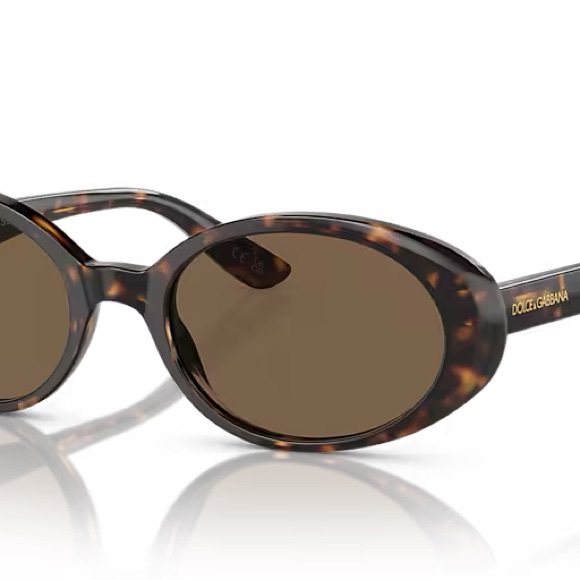 Dolce & Gabbana Women's Oval Tortoise Shell Sunglasses (Style #DG4443 Havana) - Picture 3 of 10